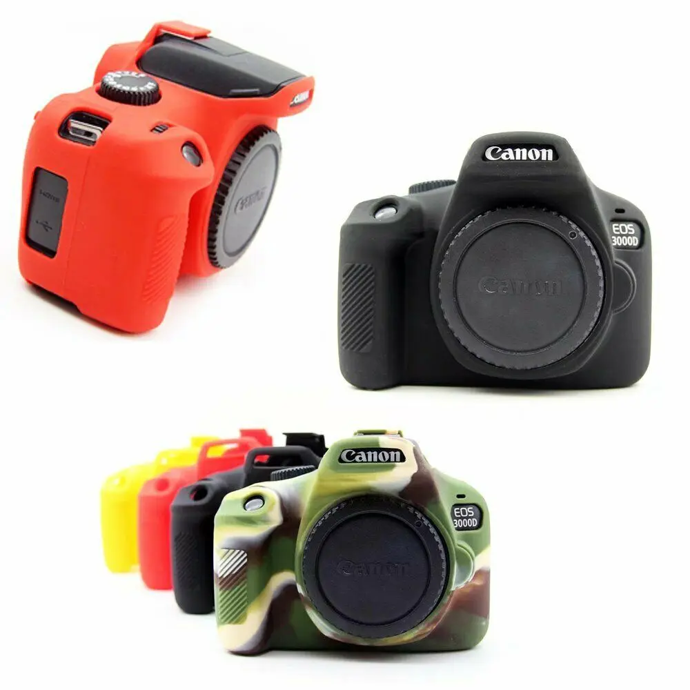 Rubber Soft Silicon Case Body Cover Protector Skin for Canon EOS 3000D 4000D Rebel T100 Protective Camera Bag | Электроника