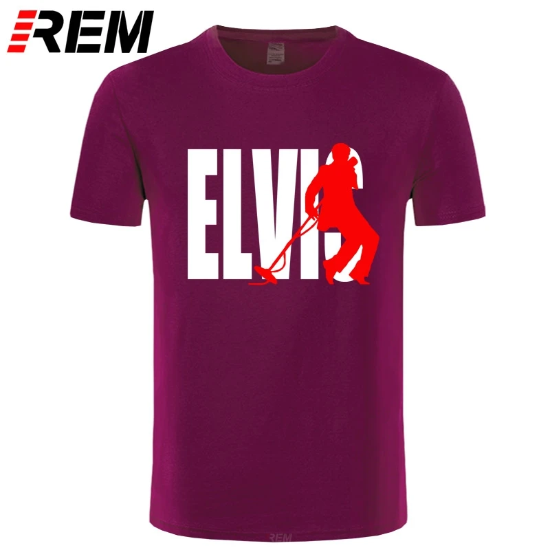 Горячая Распродажа Высококачественная хлопковая смешная футболка REM Elvis Presley The