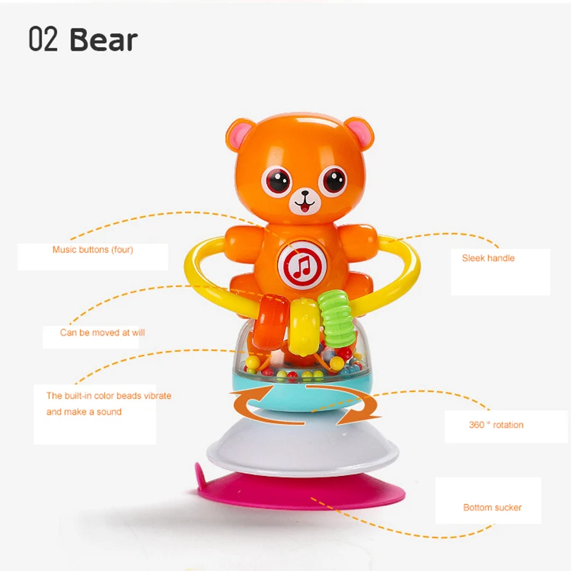 

DIGO Baby Dining Table Dining Toy Rotating Dining Chair Baby with Sucker Children Rattle