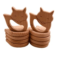 baby teether animal beech wood rings 10pcs bird unicorn diy accessories teething toys baby products wooden teethers