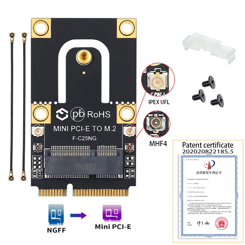 Адаптер-преобразователь NGFF M.2 с ключом к Mini PCI-E PCI Express F-C25NG для Intel 9260 8265 7260 AC Wi-Fi