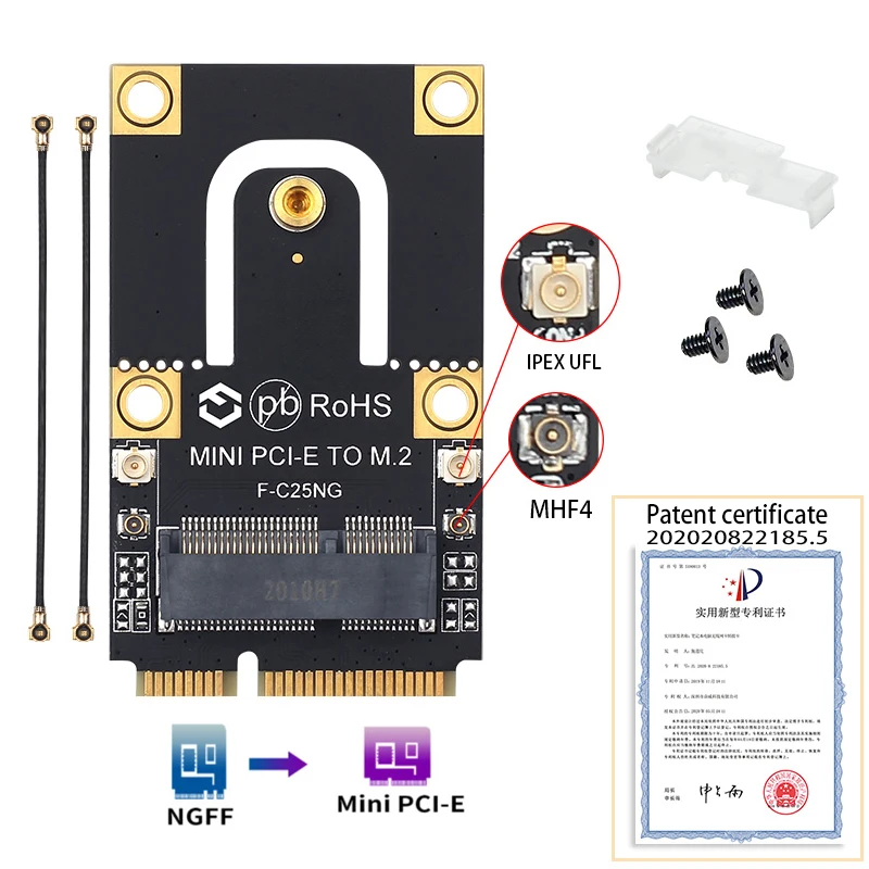 Фото Адаптер-преобразователь NGFF M.2 с ключом к Mini PCI-E PCI Express F-C25NG для Intel 9260 8265 7260 AC Wi-Fi