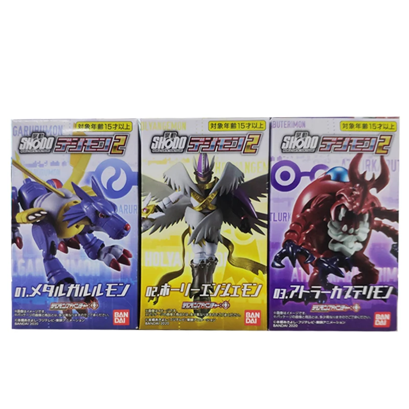 

Bandai Shodo 2 Digimon Adventure Holy Angemon Metalgarurumon Shokugan Anime Figure Action Model Kids Toys for Boys