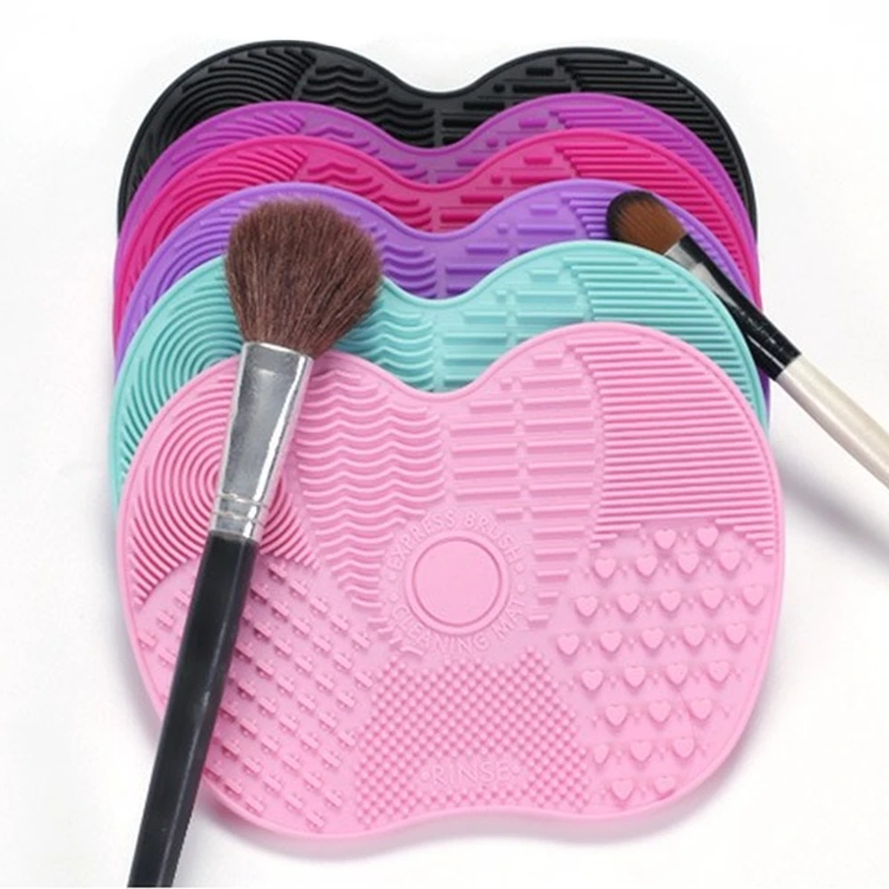 

Силиконовый коврик для чистки кистей для макияжа, кисть для нанесения основы под макияж, щетка для чистки геля, ручной инструмент, Прямая по...