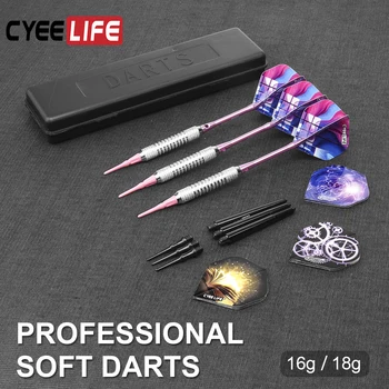 Cyeelife Professionele 16/18 Gram Soft Tip Darts Set Met Extra Plastic Tips Voor Elektronische Dartbord Accessoires