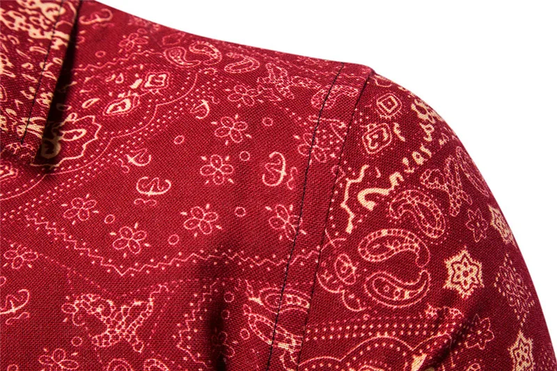 Мужская приталенная рубашка с длинным рукавом красная винтажная Классическая из