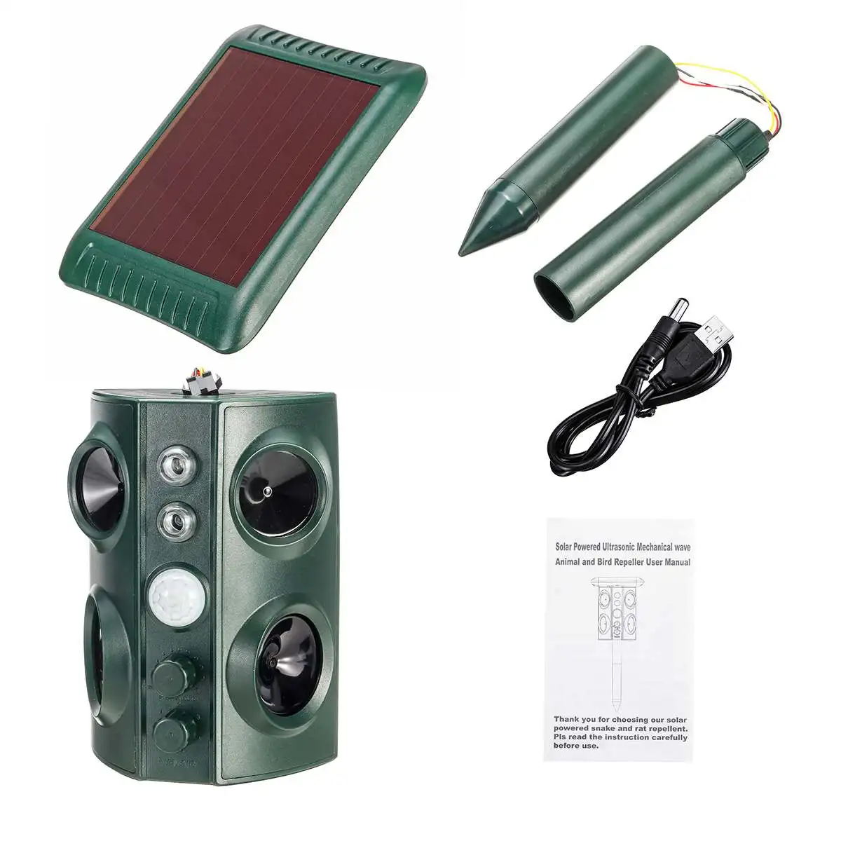 

Solar Ultrasonic Animal Repeller Dispeller Cat Dog Repeller Ultrasonic Animal Repellers Solar Power Cat Repellent Outdoor Garden