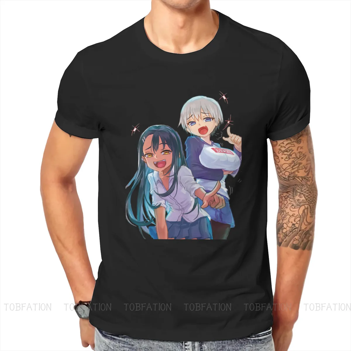 

Футболка с надписью Don't Toy with Me Miss Nagatoro Friend, винтажная модная летняя Хлопковая мужская одежда большого размера, Футболка Harajuku с круглым вырез...