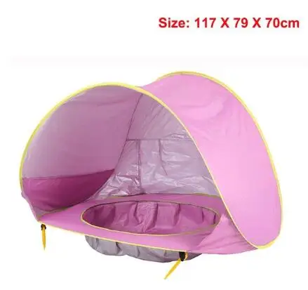 Beachtent-pink Многоцветная детская палатка для детей складной детская игрушка пластиковая дом игры Piscina de bolinha играть Надувные палатки двор Пул - Цвет: Beachtent-pink