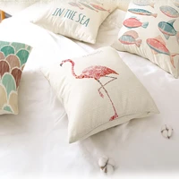 animals pattern sofa cushion cover flamingo whale geometric mosaic art decorative accessories fauxlinen pillowcase home decor