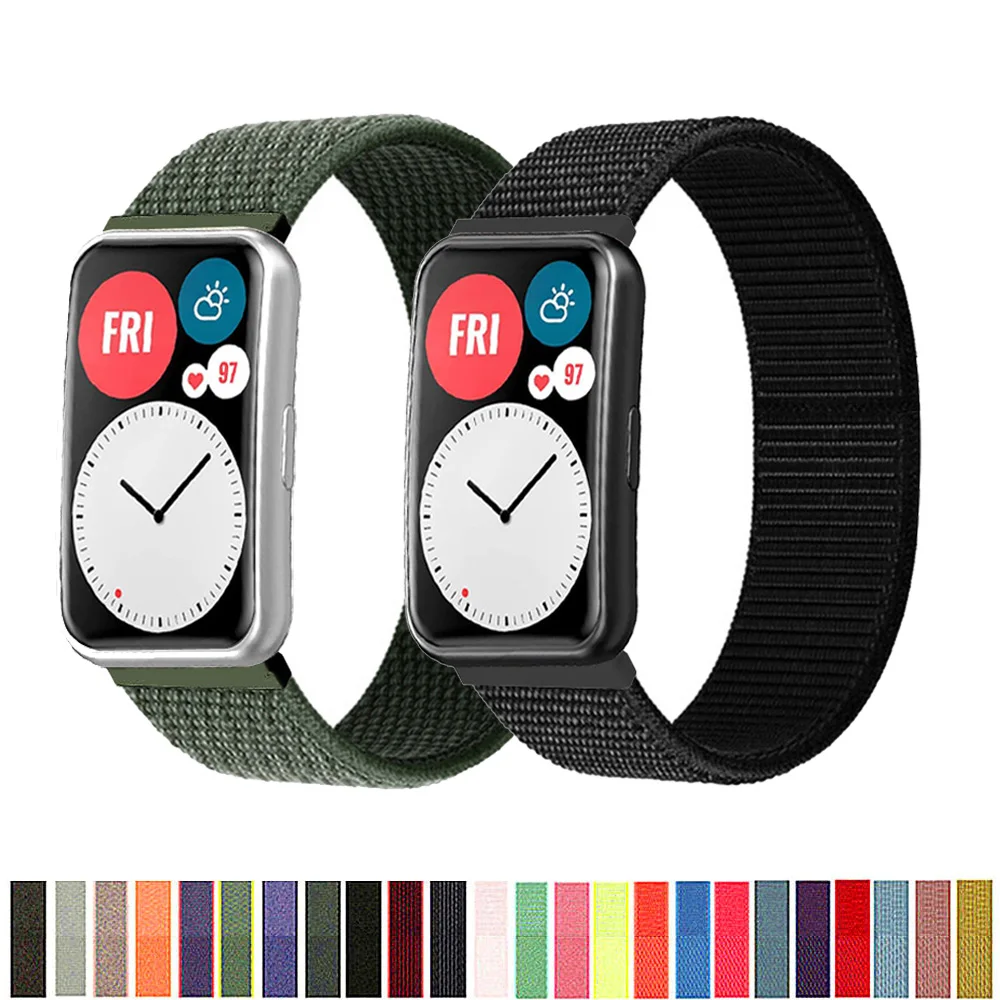 

Nylon Band For Huawei Watch FIT Strap Smartwatch Accessories Sport Loop Wristband Belt bracelet Huawei Watch fit 2021 Strap