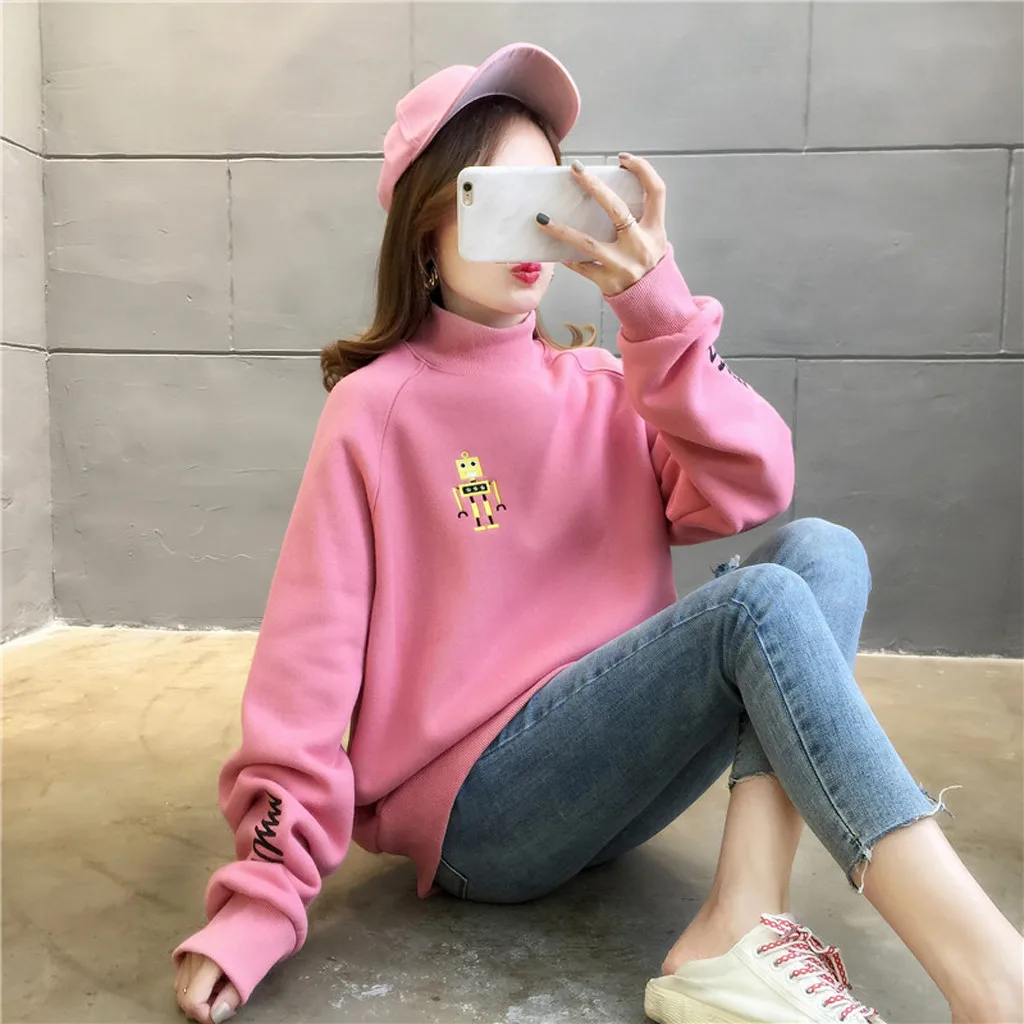 Бесплатная Страусиная осенне-зимняя женская Повседневная Толстовка с принтом на