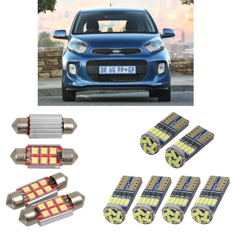 Внутренние светодиодные автомобильные фонари для Kia picanto ta хэтчбек лампы для автомобилей номерной знак свет 4 шт