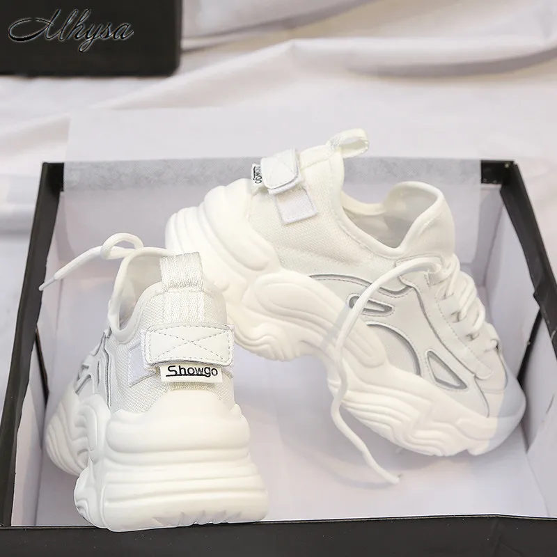 

Новинка осени 2021, белые Папины туфли, женские дышащие туфли на толстой подошве, Модные Спортивные Повседневные туфли на платформе, zapatillas mujer ...