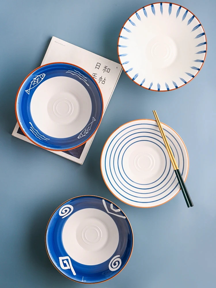 

Japanese Authentic Traditional Utensils Ramen Bowl Soup Noodle Home Creative Ceramic Tableware