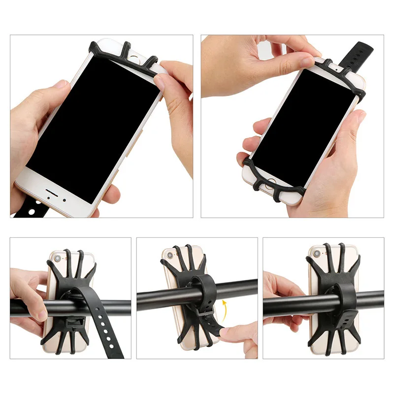 Free Ship Motorcycle Shockproof Elastic Silicone Mount Phone Holder Stand Cycling Bicycle MTB Bike DVR GPS Support Bracket | Автомобили и
