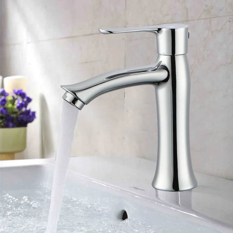 

OIMG Square Chrome and Black Waterfall Basin Sink Faucet Bathroom Mixer Tap Wide Spout Vessel Sink Fauet Hot Cold Water Tap