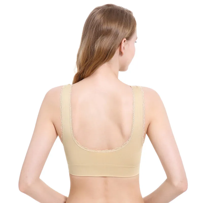 Размера плюс спортивные бюстгальтеры с передней перекрестной боковой пряжкой