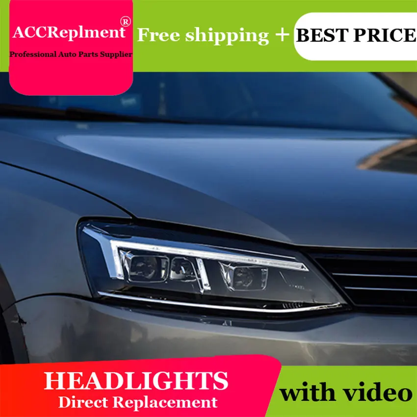 Автомобильный Стайлинг для VW Jetta фары 2012-2018 светодиодный задний фонарь jetta drl H7