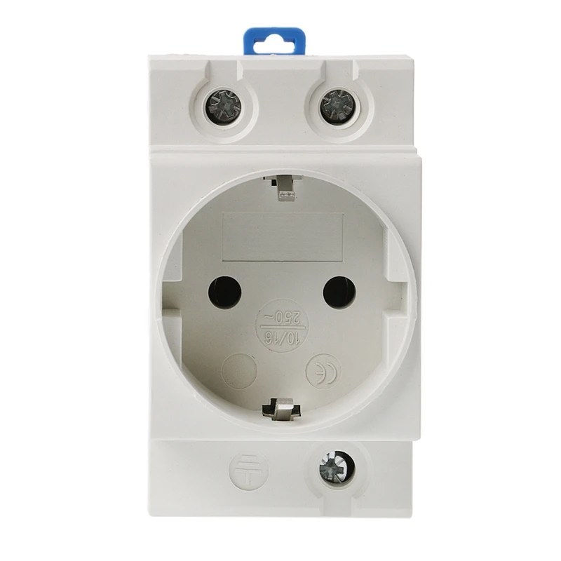 

EU Type 35mm DIN Rail Mount AC Power Socket 16A 250V AC Connector