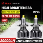 Светодиодная лампа Bullvision H7 360, лампа для фар H8, H9, H11, 9005 лм, 9006, Hb3, 6500, Hb4, 6 сторон, H1, миниатюрные диодные лампы Csp K, 12 В для автомобиля