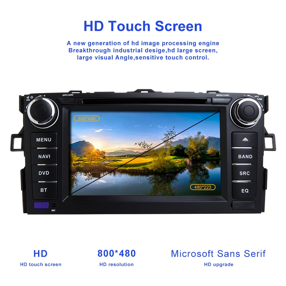 Autoradio Car DVD Player 2 Din For Toyota AURIS Corolla Altis 2012 2013 Multimedia GPS Stereo USB Bluetooth | Автомобили и