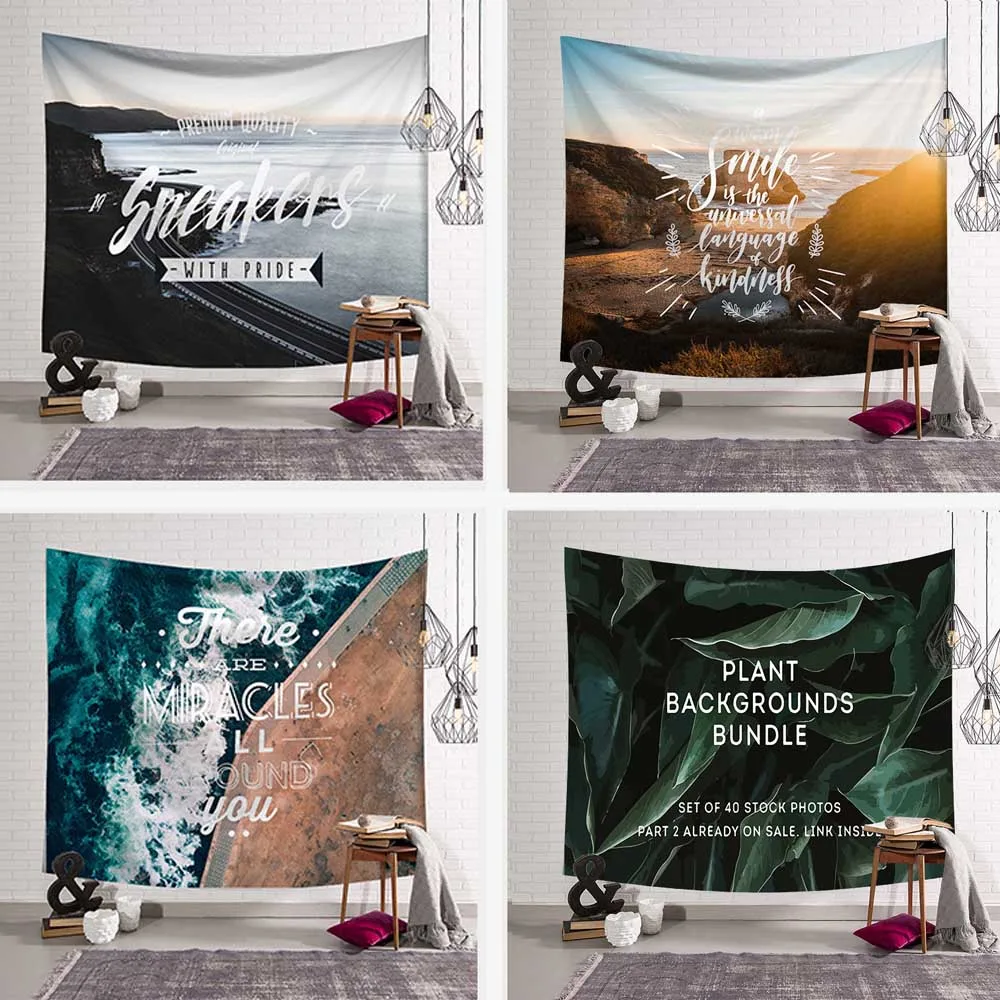 

Beach Sea Waves Aesthetic Tapestry Wall Hanging 3D Print Letters Yoga Mat Bedroom Rug Home Living Room Blanket Mural Decoration