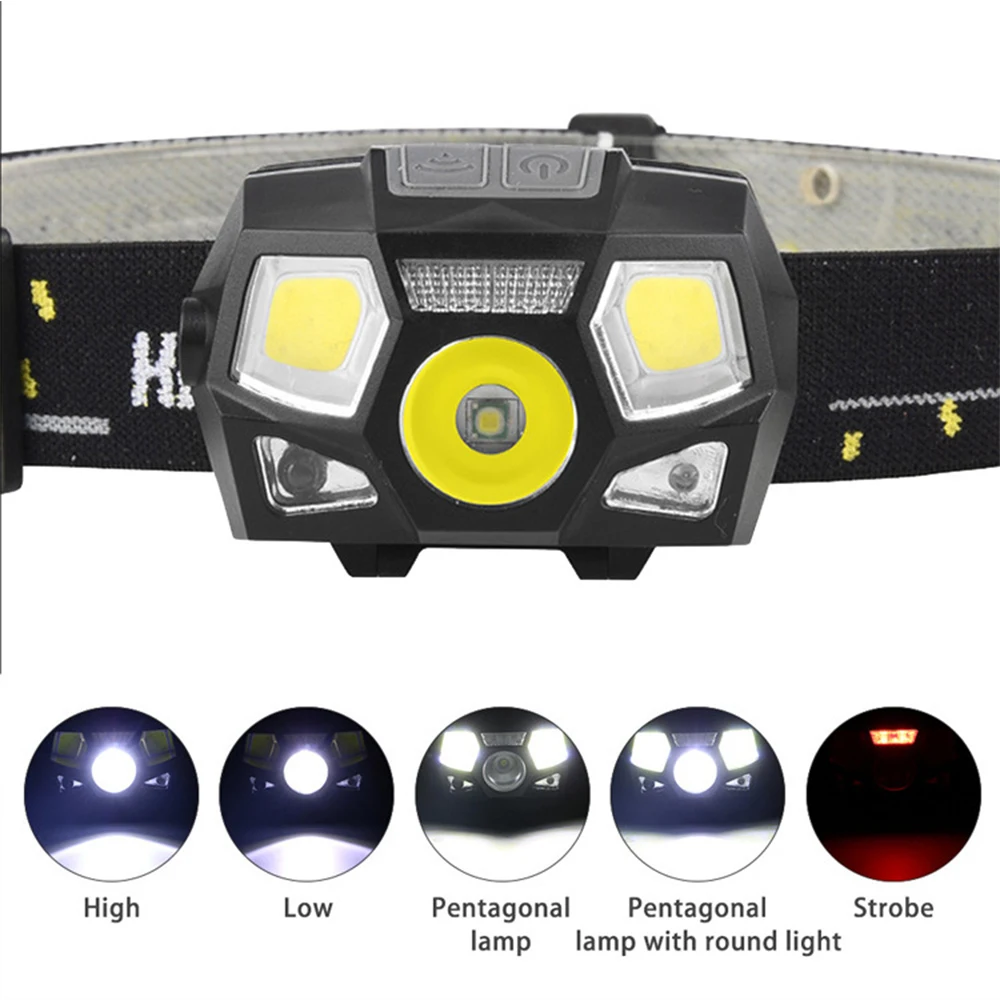 2000LM LED супер яркий налобный фонарь датчик движения USB перезаряжаемая
