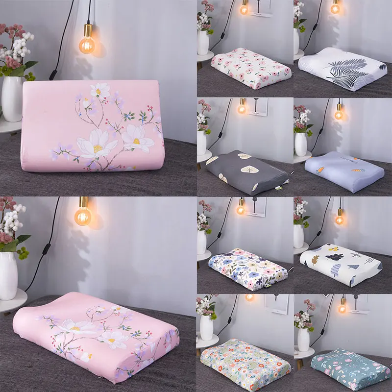 

Floral Printed Pillow Cases Soft Memory Foam Space Decorative Pillowcases 40*60cm Latex Cushion Cover Neck Memory Pillow Cover