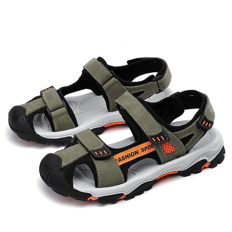 

Summer Leather Men Sandals Beach Casual Shoes Fashion Soft Breathable Outdoor Beach Roman Brand Rubber Mens Walking Slippers