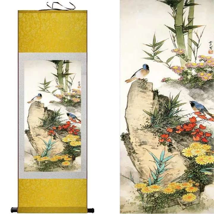 

Гостиная украшена художественной росписью птицы и цветы художественные картины. Китайская традиционная художественная картина с принтом