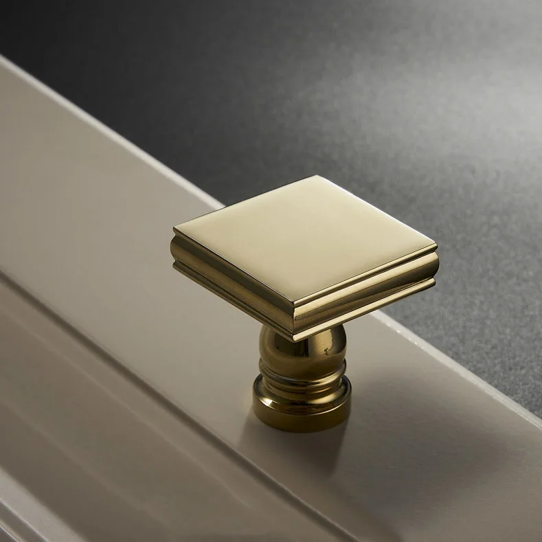 Pvd Золотая квадратная ручка латунная для кухонного шкафа выдвижного ящика