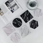 Шикарный креативный силиконовый подстаканник с имитацией мрамора, коврик для кофейной чашки, черный, белый, мягкий, водонепроницаемый, нескользящий коврик, украшение стола