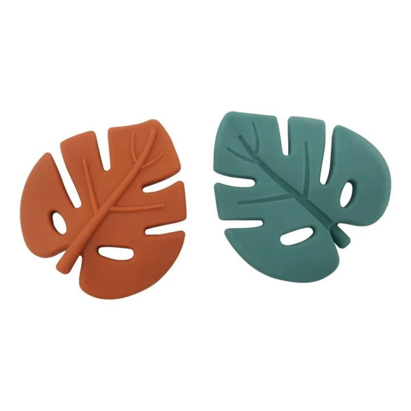 

Силиконовый Прорезыватель для зубов детские игрушки из пищевого силикона в форме листа игрушки для новорожденных Прорезыватели соска Подвеска для детей Подарки сенсорные предметы