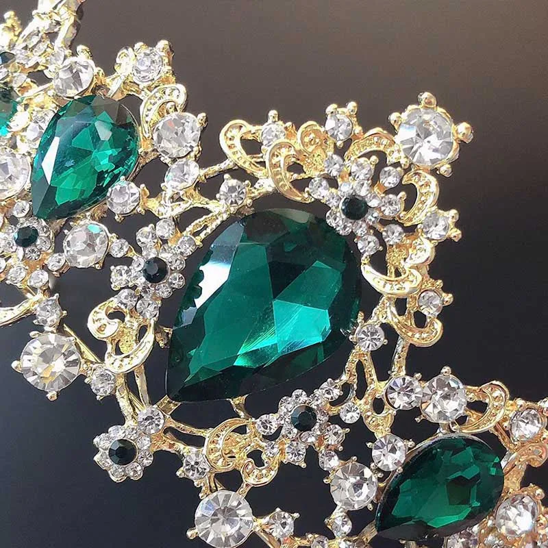 Блестящие тиары короны FORSEVEN в стиле барокко розовое золото диадемы повязка на