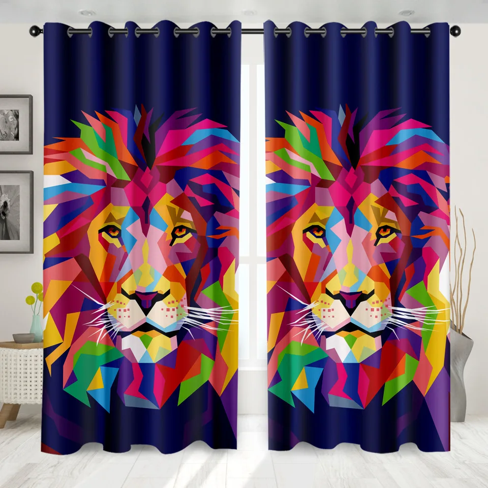 Декоративные затемняющие шторы для гостиной и спальни SOFTBATF с изображением