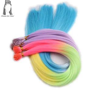 Desire for hair, 100 прядей, 22 дюйма длиной, 1 г, термостойкие, с эффектом омбре, серые, фиолетовые, синтетические накладные волосы с I-образными кольцами для вечерние