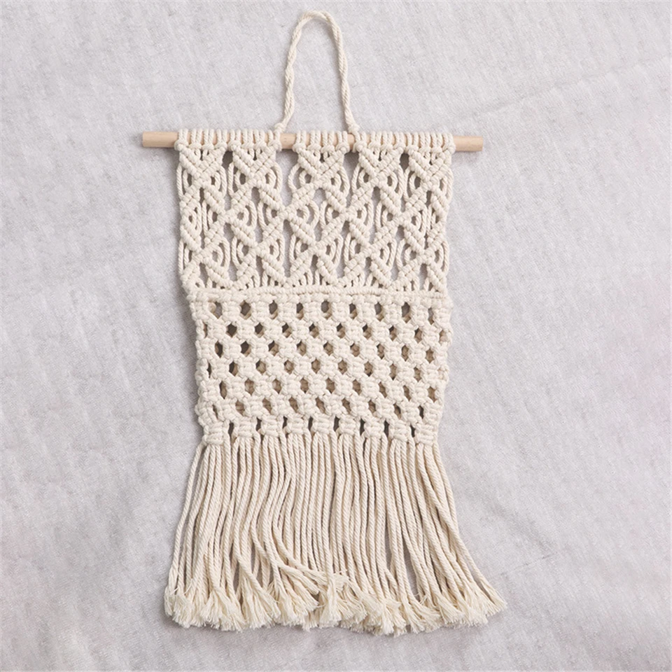 Висячие в стиле бохо корзина тканая карманная макраме настенный гобелен