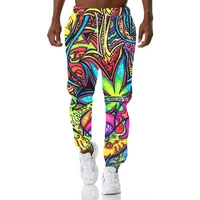 new full body printed color leaf psychedelic sweatpants mens 3d harajuku casual pants hip hop fashion trousers ck03