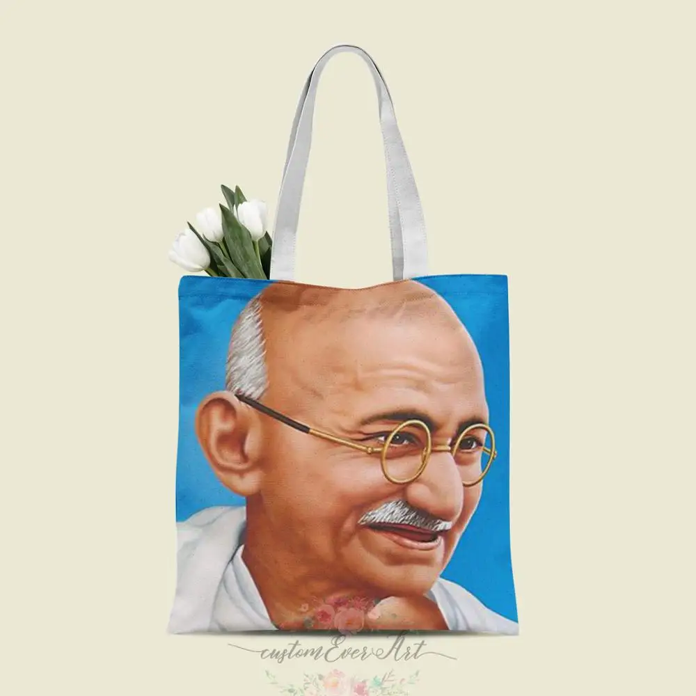 

Mahatma Gandhi tote bag custom canvas tote bags for women for teacher Birthday Bags Gift Bag personalized gifts