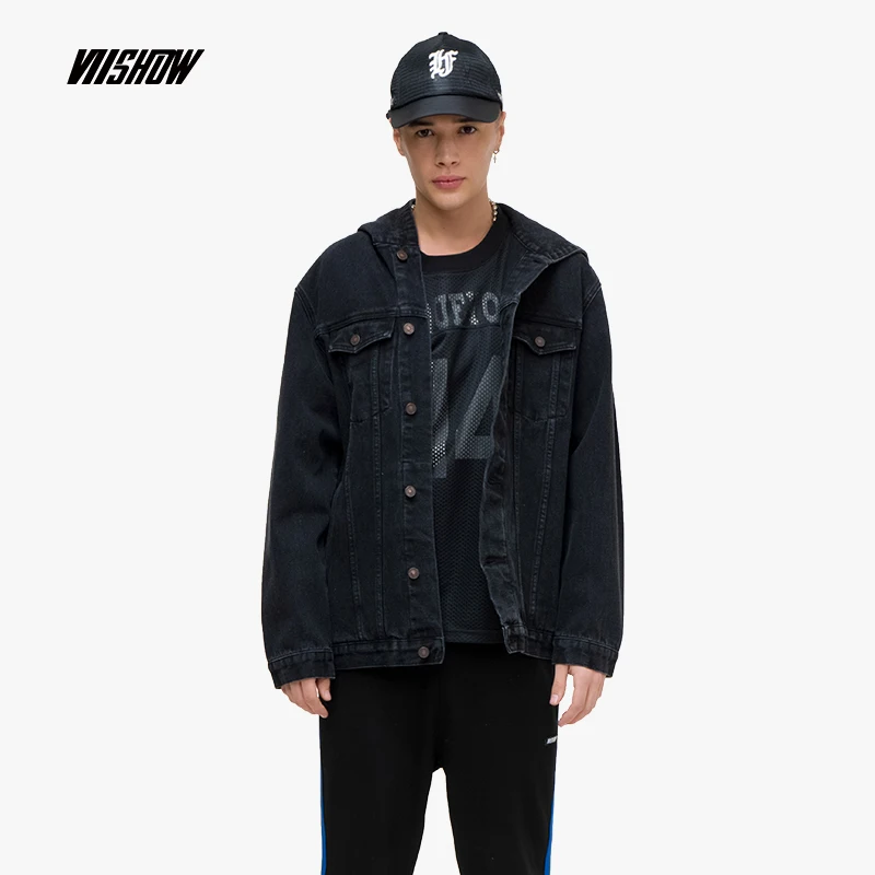 VIISHOW уличная одежда мужские куртки Брендовые джинсовые с капюшоном Chaqueta Hombre