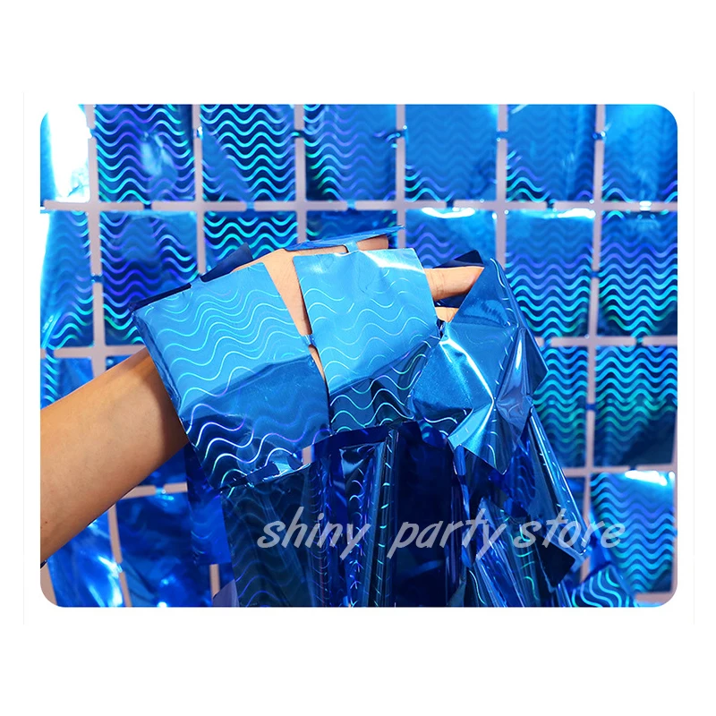 Волнистая Лазерная квадратная дождевая шелковая занавеска 1 м × 2 фон вечерние