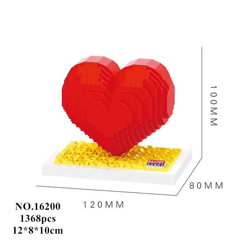 

DIY Building Blocks Love Heart Blocks DIY Small Particles Model Building Blocks Building Bricks Christmas Valentine Gifts