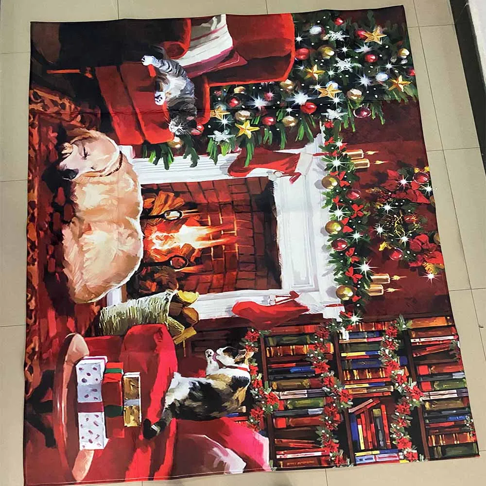 Рождественский ковер для гостиной домашний декор напольный детские подарочные