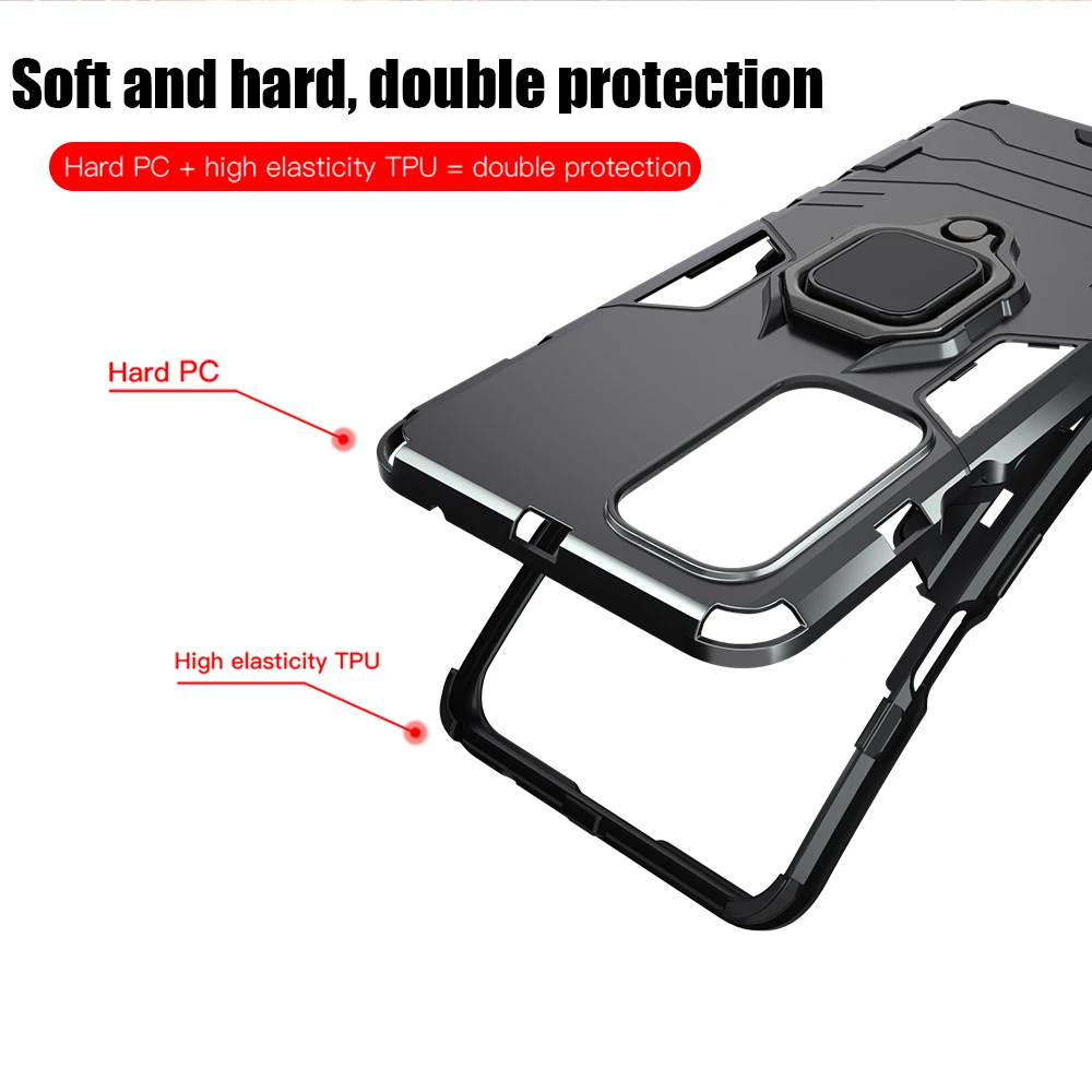 

Shockproof Armor Case For Oneplus 9 9 Pro 8 Pro 8T 7T 7 Pro Ring Stand Silicone Phone Cover for Oneplus Nord N10 5G N100
