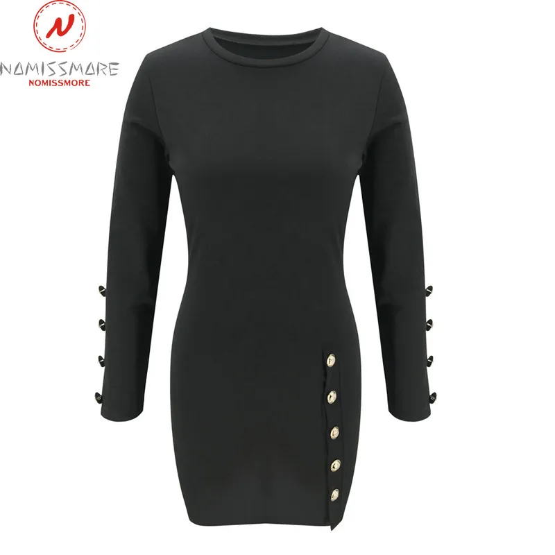 Женское облегающее платье-карандаш однотонное мини-платье с круглым вырезом и