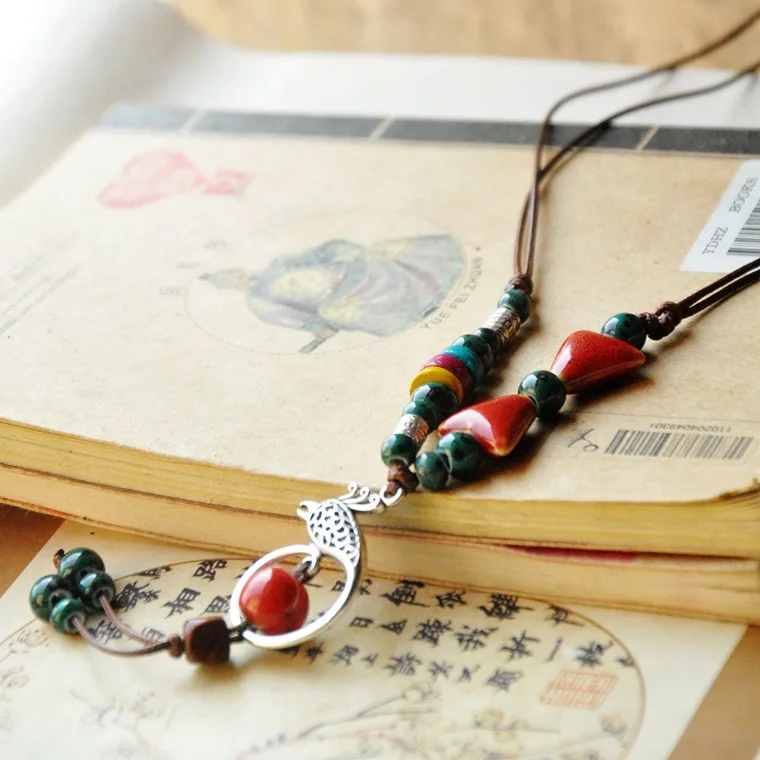 Модные очаровательные керамические разноцветные бусины в национальном стиле