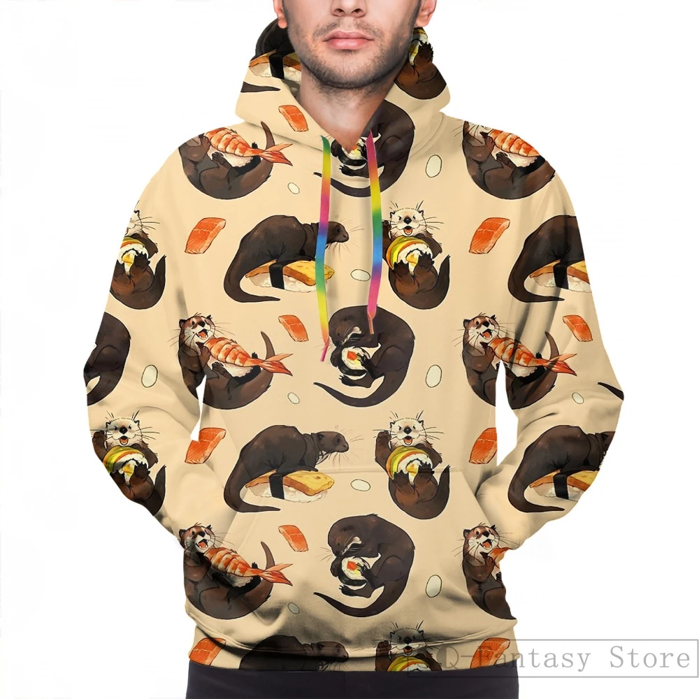 Женская Повседневная Толстовка с капюшоном и принтом суши |