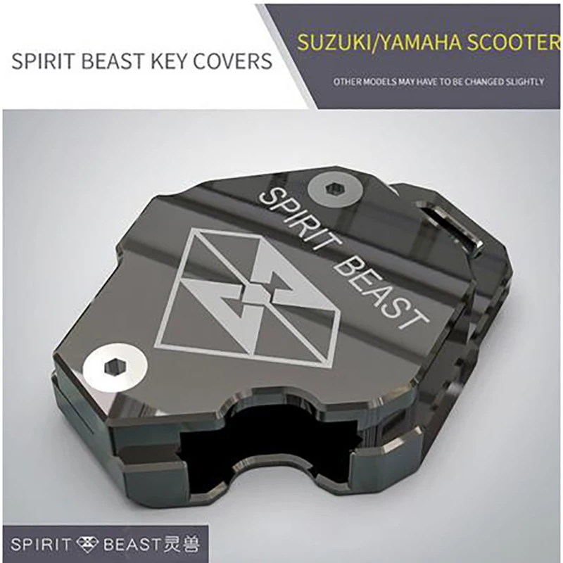 Black Чехол для ключей мотоцикла SPIRIT BEAST, алюминиевый чехол для скутера SUZUKI Yamaha CYGNUS-Z CYGNUS-X BWS Honda X-150 Kymco - Цвет: Black