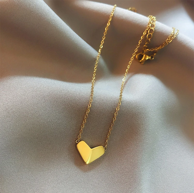 

XIYANIKE 316L Stainless Steel Gold Color Heart Pendant Necklaces For Women Chokers 2021Trend Fashion Festival Party Gift Jewelry
